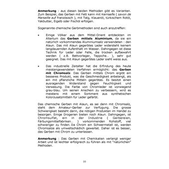 Gerben mit natürlichen und chemischen Stoffen