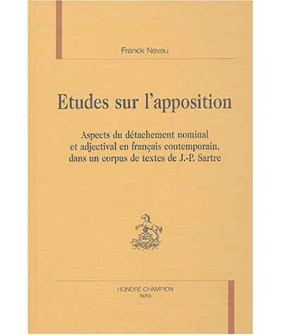 Etudes sur l'apposition