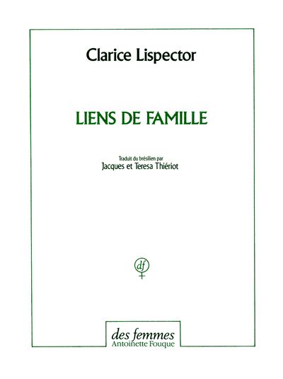 Liens de famille - Clarice Lispector - broché
