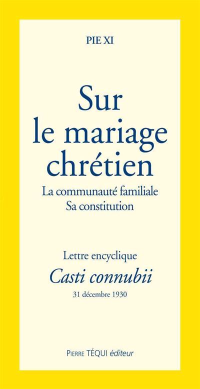 Sur le mariage chrétien