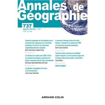 Annales de géographie - N° 737 1/2021 Varia