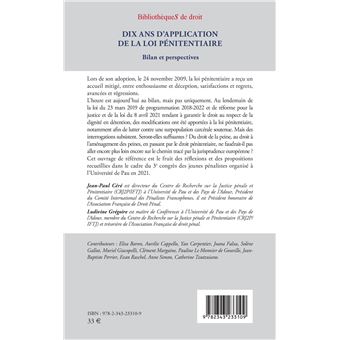 Dix ans d'application de la loi pénitentiaire