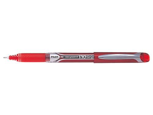 Stylo Roller Encre liquide Pilot HiTecpoint V10 Rouge pointe large