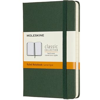 Carnet classique format de poche ligné Moleskine couverture rigide Vert