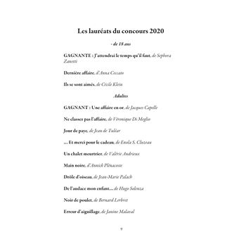 Recueil de nouvelles 2020