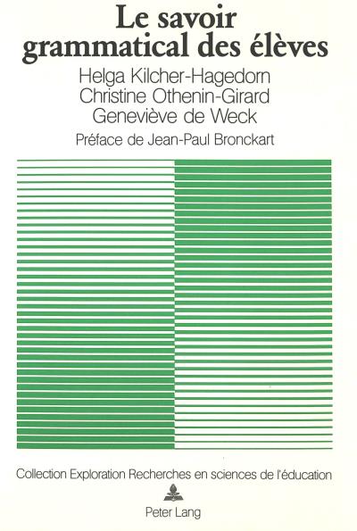 Le Savoir grammatical des élèves
