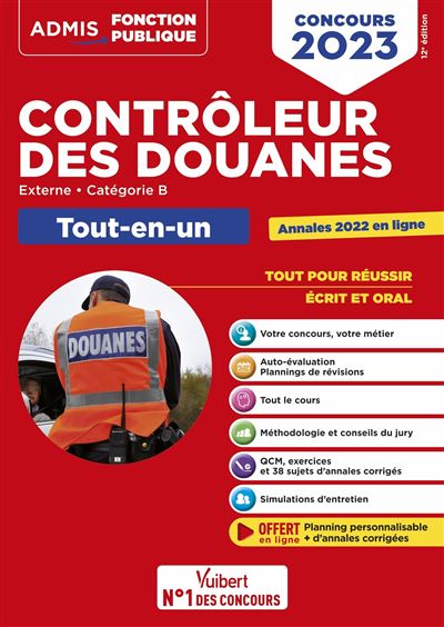 Concours Contrôleur des douanes Catégorie B Tout-en-un