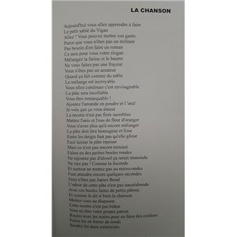 Recettes écrites et chantées