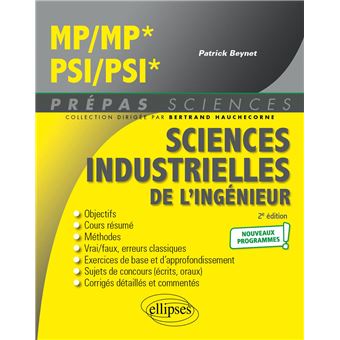 Sciences industrielles de l'ingénieur MP/MP* - PSI/PSI* - Programme 2022