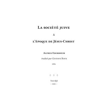 La société juive à l'époque de Jésus-Christ