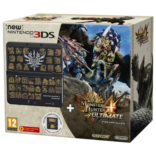 NINTENDO 3DS BLACK + MONSTER HUNTER 4 PRE-INSTALL MIX