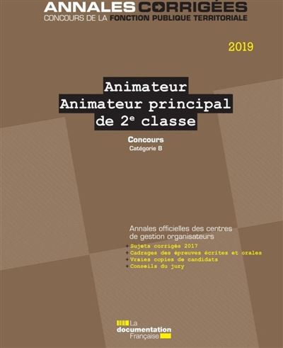 Animateur, Animateur principal de 2ème classe 2019