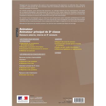 Animateur principal de 2e classe 2019 - Concours catégorie b