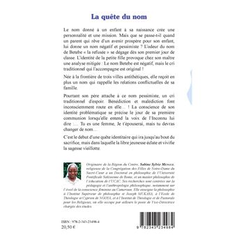 La quête du nom. Roman