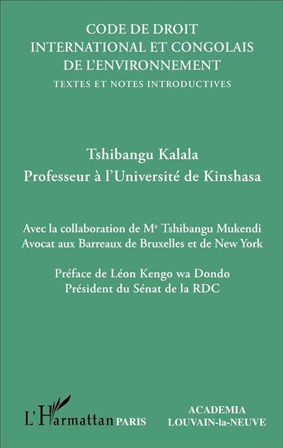 Code de droit international et congolais de l'environnement - Tshibangu Kalala - broché