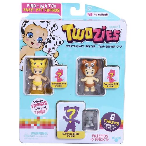 Coffret Twozies 3 bébés et 3 animaux Copains