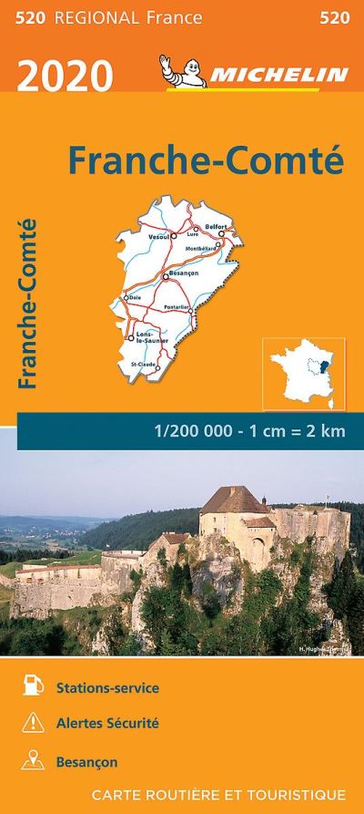 FRANCHE-COMTÉ 10520 CARTE MICHELIN KAART 2020