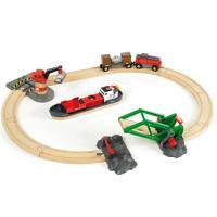 BRIO World 33727 Mon premier set de jeu de train BRIO - train avec chariot, rails et pont suspendu pour les tout-petits - Set de démarrage BRIO recommandé à partir de 18