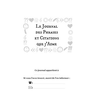 Le journal des phrases et citations que j'aime