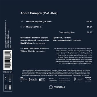 Requiem & Miserere - André Campra - CD album - Achat & prix | fnac