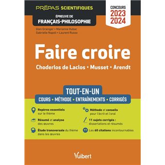 Faire croire - Épreuve de français-philosophie - Prépas scientifiques - Concours 2023-2024