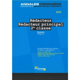 Concours Rédacteur Principal 2e Classe 2019 Tome 99 - Broché - CENTRE ...