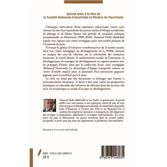 Quinze mois à la tête de la Société Nationale Industrielle et Minière de  Mauritanie