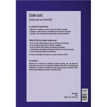 Code civil 2023 jaquette lama