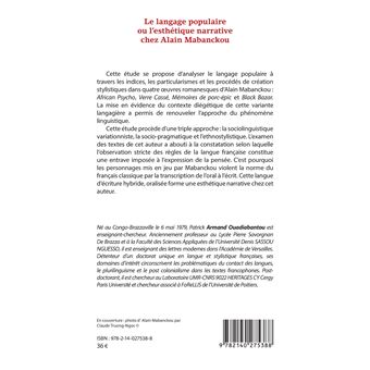 Langage populaire ou l'esthétique narrative chez Alain Mabanckou