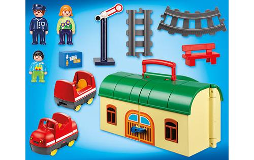Playmobil 6783 Playmobil 1.2.3 Train avec gare transportable - Playmobil -  Achat & prix