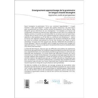 Enseignement-apprentissage de la grammaire en langue vivante étrangère