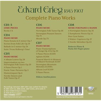 Grieg : Complete Piano Works - Edvard Grieg - CD album - Achat