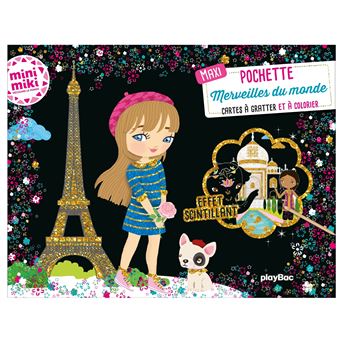 Maxi pochette Merveilles du monde - Cartes à gratter et à colorier - Ed 2019