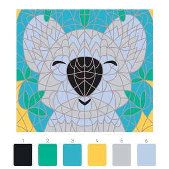 Colos mystères avec des chiffres - bloc avec pinceau et palette peinture papier