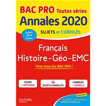 Annales Bac 2020 Hist-Geo Français Bac Pro