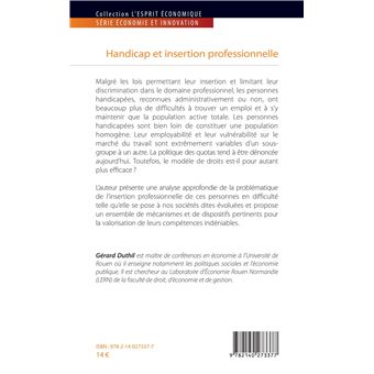 Handicap et insertion professionnelle