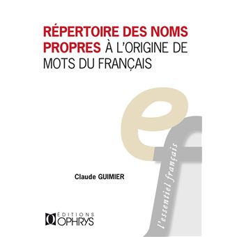 Répertoire des noms propres à l’origine de mots du français