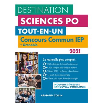 Destination Sciences Po - Concours commun 2021 IEP + Grenoble