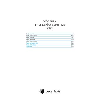 Code rural et de la peche maritime 2022