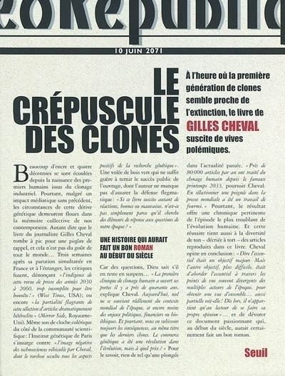 Le Crépuscule des clones - Gilles Cheval - broché