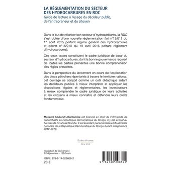 La réglementation du secteur des hydrocarbures en RDC