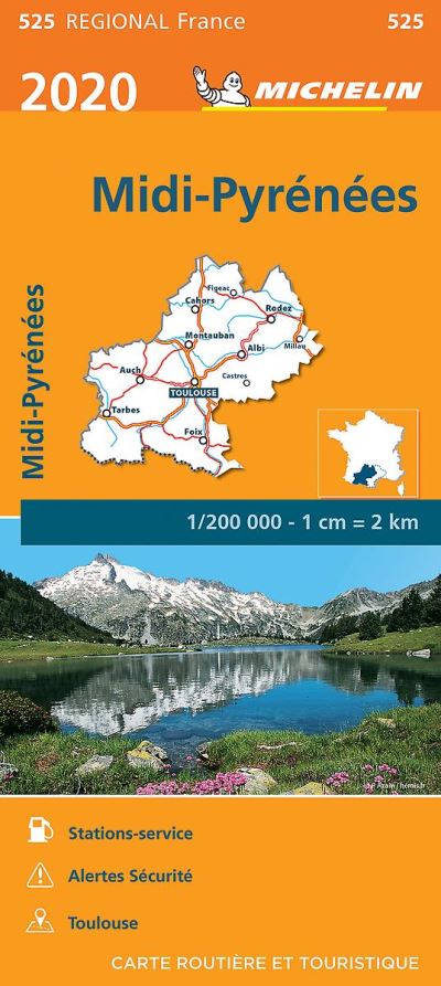 MIDI-PYRÉNÉES 10525 CARTE MICHELIN KAART 2020