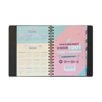Agenda classique Mr. Wonderful Semainier 2020 2021 Tu vas y arriver Noir
