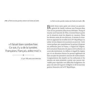 Petit Livre des grandes citations de Charles De Gaulle