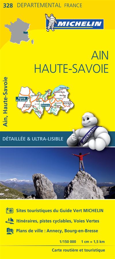 Carte Départemental Michelin Ain, Haute-Savoie -  Collectif Michelin - broché