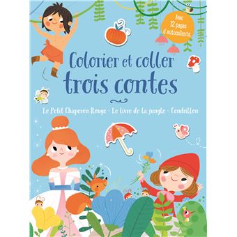 Colorier et coller trois contes bleus