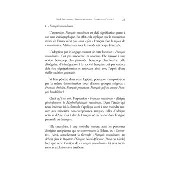 Sociologie du Français musulman - Perspectives d'avenir ?