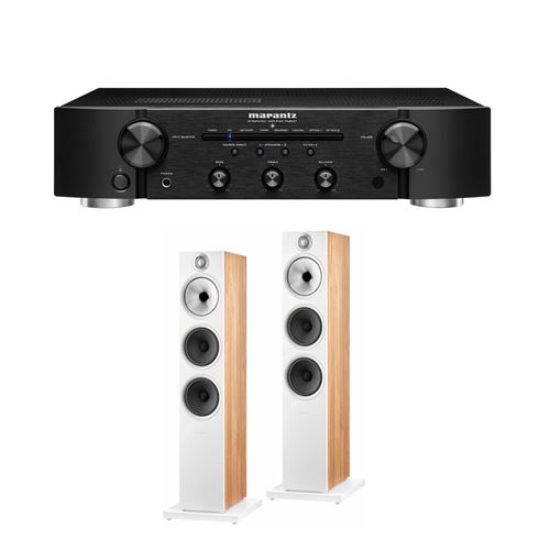 Amplificateur hi-fi Marantz PM6007 Noir + Enceinte colonne Bowers&Wilkins 603 S2 Edition Anniversaire Chêne Vendue par paire