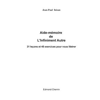 Aide-mémoire de l'Infiniment Autre