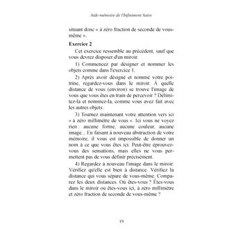 Aide-mémoire de l'Infiniment Autre